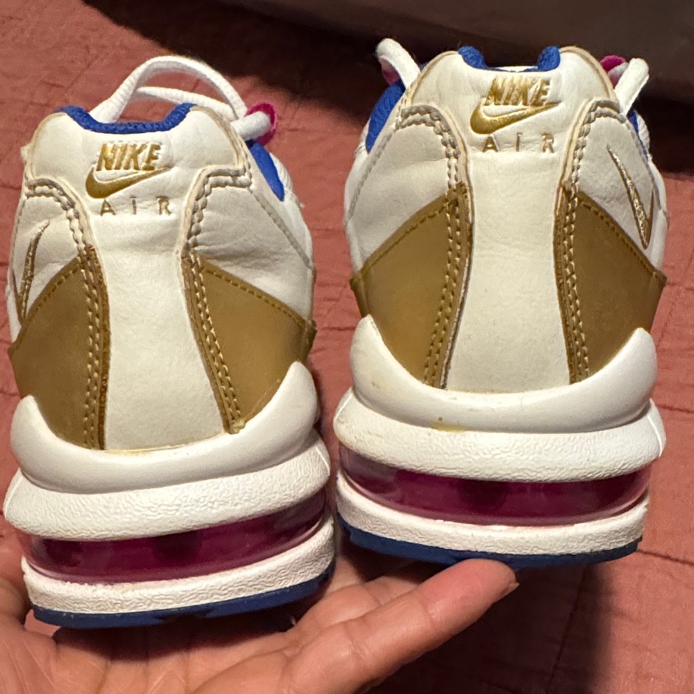 Nike air max Women's Shoes - White, Gold, Pink, Blue - Picture 3 of 8